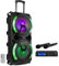 Fenton LIVE280 Bluetooth Karaoke Speaker System with Dual Handheld Wireless Microphones, Rechargeable Battery, LED Lights, Echo and Tone Controls for Home Karaoke Machine Setups