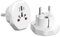 BrightArk Reisestecker auf Deutsche Bodensteckdose, zum Anschluss Ausländischer Geräte, Weiß Universal Adapter 10A, Deutschland, England, USA, Australien, China, Reiseadapter Steckdosenadapter 2Stk
