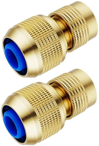 ChiuLau 2 PCS Solid Brass Hose End Quick Connector, 3/4 Garden Hose Quick Connector, Duty Heavy Brass Hose Connector Adapter for Gardening, Watering Device, Car Washing