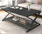 LVB Couchtisch Rechteckig 120x60x45 cm Wohnzimmertisch mit Stauraum Wohnzimmer möbel Sofatisch Holz Metall Design Modern Schwarz