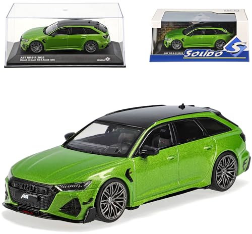 alles-meine.de GmbH Audi A6 RS6 R C8 Avant Kombi Java Grün Modell Ab 2018 1/43 Solido Modell Auto mit individiuellem Wunschkennzeichen
