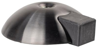 FELGNER Boden-Türstopper | runder Türpuffer, Anschlagschutz mit aufgesetztem Gummi zum Schutz der Haustür, Wohnungstür, Bürotür | Länge: 70 mm | Schwarz
