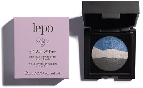 LEPO | 3D Wet & Dry Lidschatten Trio Nr. 06 Himmel aus der Toskana mit Jojobaöl, zauberhafte Nuancen für einen 3D-Blick