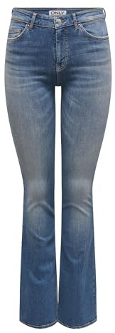 ONLY Damen Flared Fit Jeans Onlblush Mid Flared DNM Dot741 Noos