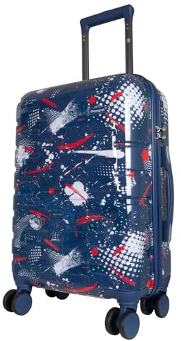 Trendyshop365 Hartschale Handgepäck klein Pescara mit Motiv 55cm 4 Rollen Dunkelblau