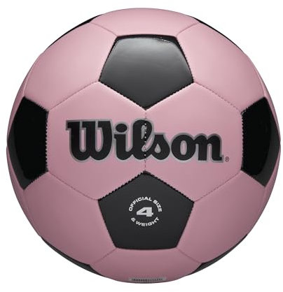 Wilson Pallone da calcio tradizionale, misura 4, rosa/nero