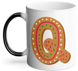 Thermo-reagierende Tasse – Q Quentin Buchstabe Alphabet Vorname Weihnachten Kinder – 325 ml