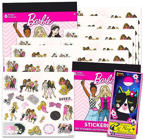 Barbie Aufkleber-Set für Mädchen – Bündel mit 12 Bögen Barbie Aufklebern für Gastgeschenke und mehr | Barbie Partyzubehör für Mädchen Geburtstag