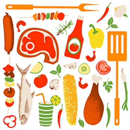 20 Servietten Grillen, Party, Servietten BBQ, Feuer, Grillabend, Tischdeko, Decoupage, Serviettentechnik 33x33cm