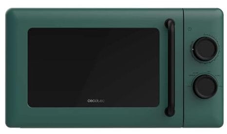 Cecotec Forno a Microonde Meccanico da 20 Litri Proclean 3010 Green. 700 W, 6 Livelli Di Potenza, Modalità Sbrinamento, Segnale Di Fine Cottura, Lampada Interna, Timer Fino A 30 Minuti, Design Verde