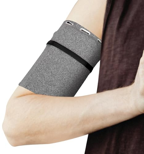PATIKIL Universal Running Armband Sleeve 7.09x3.94, Cell Phone Arm Bands Sleeve with Zipper Pocket for Key Earphones Credit Cards Sports Gym Workouts Exercise (S, Gray)