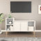 CFODOJ Mobiletto porta TV in legno ingegnerizzato bianco 100 x 35 x 55 cm