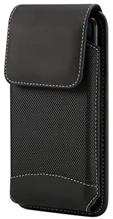 DFV mobile - Belt Case Cover Vertical Leather and Nylon for Huawei nova 12 Lite (2023) - Black