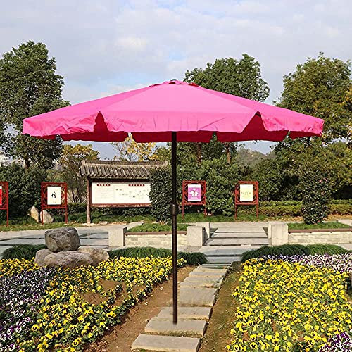 GLJTUO Parasol De Plage Rose, Parasol De Jardin, Parasol De Terrasse, Parasol D'Extérieur, Manivelle, sans Base, Parasol De Table, Parasol De Marché, Protection UV, Protection S,