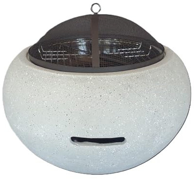 Feuertonne, Feuerschale, Grill, Feuerschale Steinoptik, Design Feuerstelle Betonoptik (Rund)