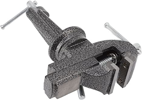 Syrisora Étau D'établi Rotatif à 360 Degrés pour le Travail du Bois, Petite Pince sur étau de Table avec Piste Coulissante Fine, en Acier moulé, adapté à Divers Travaux