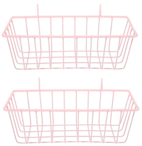 CORHAD 2 Stück-Pack Kaninchen Heubehälter aus Eisen in Rosa Stabiler Heuhalter für Kaninchenkäfige und Meerschweinchen Vielseitig Platzierbarer Kleintier Futterspender