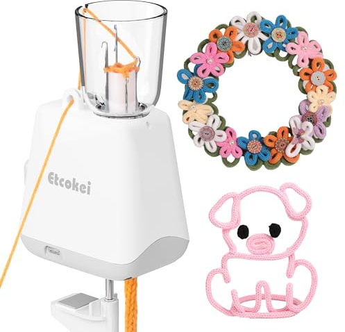 Etcokei Stickkvarn, Macchina Elettrica Automatica per Maglieria, Bianco