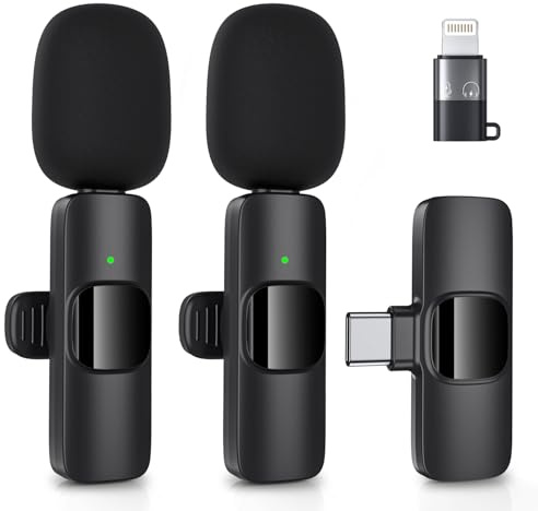 Sepgirlcy Wireless Lavalier Microphone for iPhone - iPad, Android Phone, Mini Lapel Mic with Noise Reduction and Crystal Sound for Video Recording, Vlogging, TikTok, YouTube,LiveStream