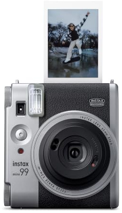 FUJIFILM instax mini 99™ Sofortbildkamera mit Farbdruck | Analoge Sofortdruck-Kamera mit 6 Farbeffekten, 5 Belichtungsstufen, Selfiefunktion sowie Doppelbelichtung & Langzeitmodus | Silver