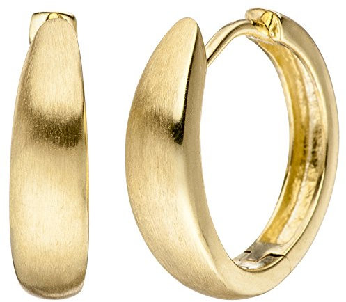 Jobo Damen-Creolen aus 8 Karat 333 Gold vorne matt Durchmesser 15 mm