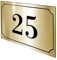 DECOHO - Numéro de boîte aux Lettres personnalisé Gravure Laser - Plaque PVC résistante Or brossé Chiffres Noirs - 12x8 cm adhésif 3M fac - Or