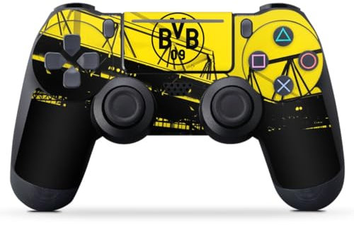 DeinDesign Skin kompatibel mit Sony Playstation 4 Slim Controller Folie Sticker Borussia Dortmund BVB Fanartikel