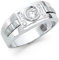 Herren-Ring 14 Karat (585) Weißgold Zirkonia Größe T 1/2