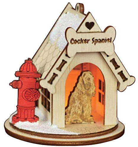 Ginger Cottages Teelichthalter aus Holz mit Cocker Spaniel - Weihnachtsschmuck, Hängender Weihnachtsschmuck, Teelichthalter, 234997011, 492567011, 3312161, Holz, Weihnachten, Weihnachten