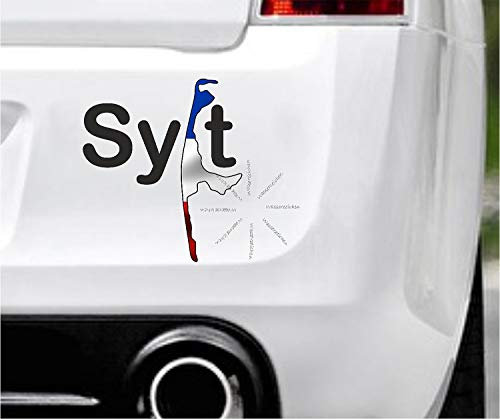 Sticker-Designs 10cm! Klebe-Folie Wetterfest Made-IN-Germany:Insel-Sylt-Schlewig-Holstein-Schwarz D19 UV&Waschanlagenfest Auto-Aufkleber Profi-Qualität!