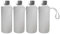 Rosenstein & Söhne Schul-Trink-Flaschen: 4er-Set Trinkflaschen aus Borosilikat-Glas mit Neopren-Hülle, 750 ml (Wasserflaschen Glas, Bottle for Hot and Cold Drink)