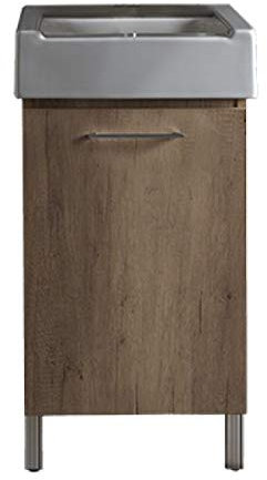 XILON Mobile LAVATOIO con LAVABO in Ceramica 1 Anta Bianco, Acrilonitrile butadiene stirene (ABS), Classico-LxP 50x50 cm