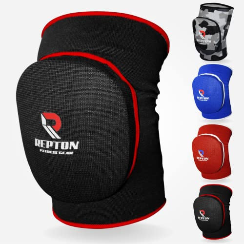 Protective Knee Pads | Elasticated Gel Padded Knee Support Sleeves for Work, Gardening, and Sports | Thick Poly-Cotton, Anti-Slip, Comfortable Knee Pads for Men & Women (Black, L/XL)