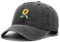 XYIYI Sonnenblume Schwarz Vintage Basecap Verstellbare Distressed Washed Baseball Kappe für Damen Herren