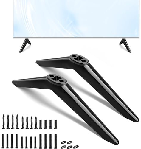 TV Stand Base for Element Roku TV, for Element 300 Series 400 Series 450 Series Smart TV, TV Stand Legs for 24 32 43 50 55 58 65 70 75 Inch Element TV with Screws Set and Instructions, Easy to Install