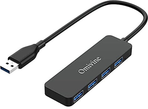 USB Hub, 4 Port Ultra-Slim USB Hub Portable Adapter High-speed Expansion Multi USB Hub Splitter Lead Adapter Cable For PC Laptop, Desktop, PS3 PS4, Xbox, Wii, MAC, NoteBook, MacBook (Black 3.0)