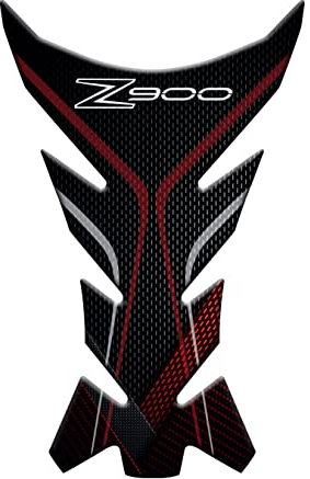 Motorcycle PARASERBATOIO RESINATO ADESIVO EFFETTO 3D, COMPATIBILE con KAWASAKI Z900 (ROSSO)