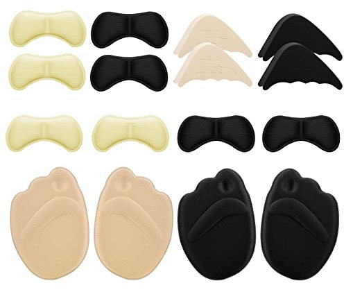 Sibba 8 Paar High Heel Cushion Pads Schuhpolster Schuhfüller inkl verstellbaren Zehenfülleinsätzen Fronteinlagen Ferseneinlagen Fersenpolster Einsatz Verhindert zu großen Schuhen Linderung Schmerzen