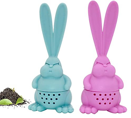 Bunny Tea Infuser | Angry Rabbit Tea Steeper with 2 Big Ear,Food Grade Silicone Animal Tea Steeper for Loose Tea for A Mug Or A Cup, Easter for Men Women