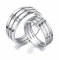 AMDXD PT950 Platinum Ringe Diamant 0.22ct, 2Pcs Diamantring Drei Schichten Design Partnerringe Verlobungsring Solitärring, Damen 58 & Herren 60, Echt Gold