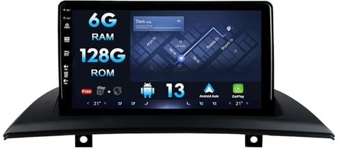 6G+128G Android 14 Autoradio Stereo Für BMW X3 E83 2004-2012 Rückfahrkamera&Mic Carplay Android Auto Unterstützt Lenkradsteuerung WiFi DAB BT GPS DSP FM AM 9 Zoll IPS