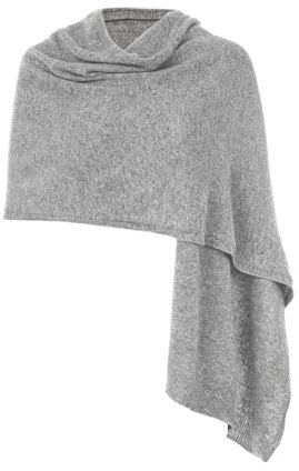 Embouro 100% Kaschmir Pashmina Schal für Frauen, gestrickter Schal aus reinem Kaschmir für den Winter (Grau)