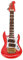 Pssopp Gitarren Brosche Hölzerne Miniatur E Gitarren Brosche Exquisite Lebensechte Brosche Mini rote E Gitarren Musik Brosche für Musik Festival Dekoration Party Dekoration