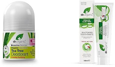 Dr. Organic Desodorante Arbol Del Te Organico 50Ml 1 Unidad & Dr.Organic Pasta Dental Aloe Vera Organico 100 ml 100 ml