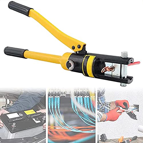 LTSRLL Hydraulische Crimpzange Presszange Quetschzange Kabelschuhe Zange Hydraulische Drahtcrimper, Drehbarer, Mit Tragetasche, Für Kupfer Aluminium Kabelschuhe,YQK-300