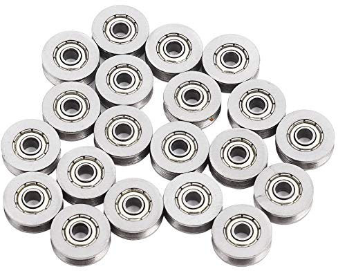 20 Stück 3 X 12 X 4 mm V Rillen Kugellager Riemenscheibe, Doppelt Geschirmte V623ZZ Lager aus Kohlenstoffstahl mit 1,4 mm Tiefer V Nut für Schienen Linearbewegungssystem