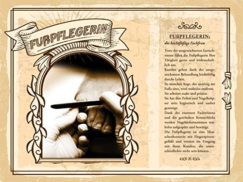 AGDeko® Blechschild 40x30 cm Fußpflegerin leichtfüßig Fachfrau zum Aufhängen oder Stellen Raum Dekoration