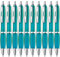 ZENSCRIBE® Ergonomische Kugelschreiber 100 Stück, Premium Kugelschreiber Set Hochwertig, Rutschfester Kulli für einfaches & weiches Schreiben, Blauschreibender Kugelschreiber Türkis