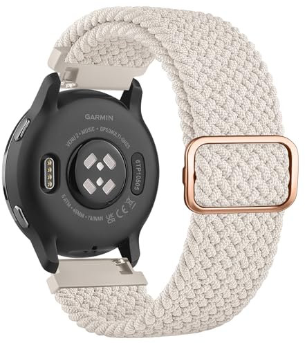 Oumida Geflochtenes Armband für Garmin Venu Sq/Venu Sq 2/ Venu Sq 2 Music/Venu 2 Plus, Garmin Vivoactive 5/ Vivoactive 3 Music, Forerunner 55 Armbänder, 20mm Elastisches Nylon Ersatzarmband
