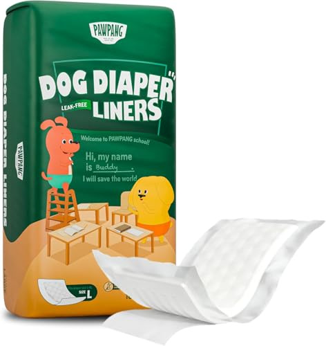 PAWPANG Dog Diaper Liners, Booster Pads for Male & Female Dogs, 100ct, L